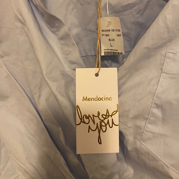 Baby Blue Cropped Dress Shirt - Picture 2 of 3